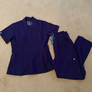 Figs Purple Jam Inala and High Waisted Yola Scrub Set